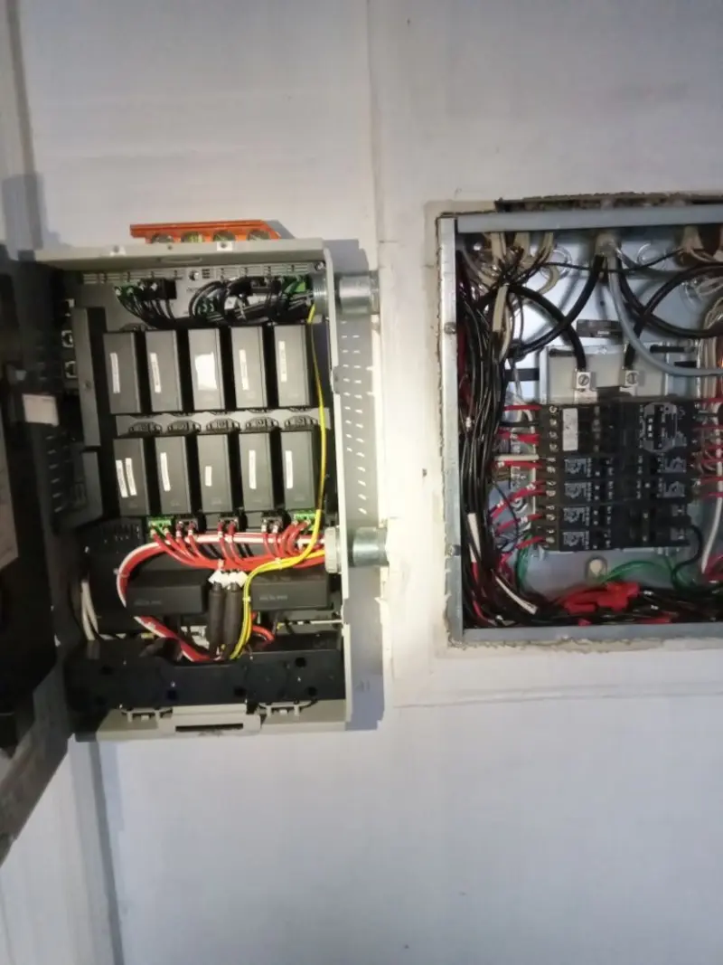 Electrical panel upgrade completed for Security Camera Wiring in Highland Park